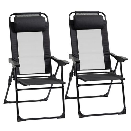 Lot De 2 Chaises De Camping Pliables Andy Noires
