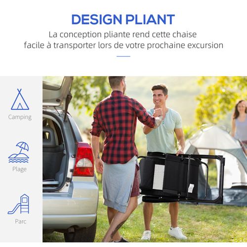 Lot De 2 Chaises De Camping Pliables Andy Noires