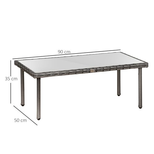 Table Basse De Jardin Rectangulaire Ethan Grise