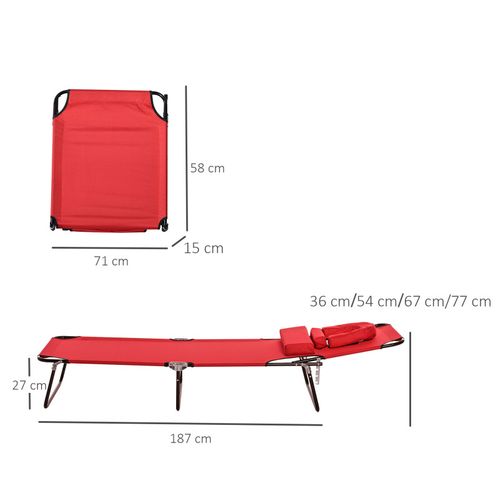 Bain De Soleil Pliable Inclinable Javier Rouge