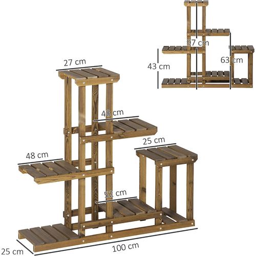 Étagère à Pots De Fleurs Huguette Bois