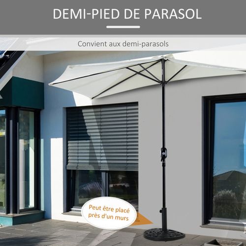 Pied De Parasol Noir Ara Au Relief Floral