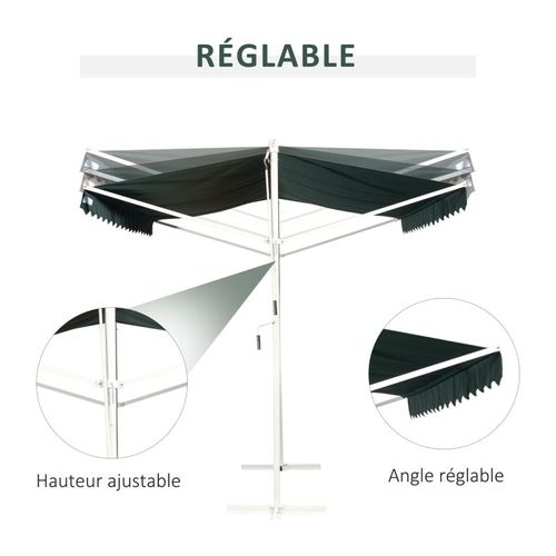 Store Double Toit Sur Pieds Bruna Vert Et Blanc