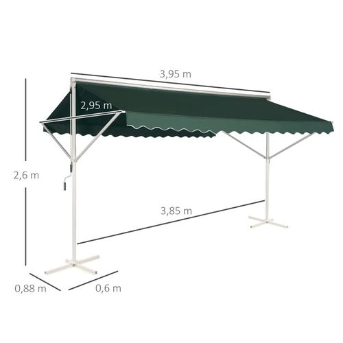 Store Double Toit Sur Pieds Bruna Vert Et Blanc