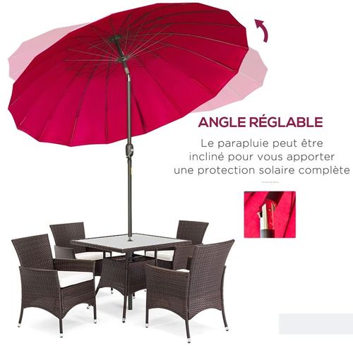Parasol Rond Inclinable Paloma Bordeaux