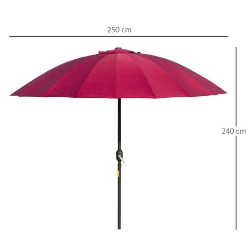 Parasol Rond Inclinable Paloma Bordeaux