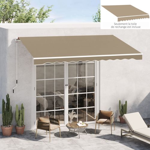 Toile De Rechange Pour Store Banne 4 X 2,5 M Paola Gris Beige