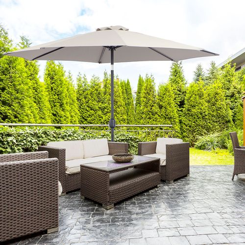 Parasol Octogonal Inclinable 3m Muriel Gris Clair