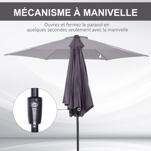 Parasol Design Inclinable Jorge Gris Et Noir