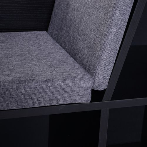 Banc Bibliothèque Mataro Noir Et Gris