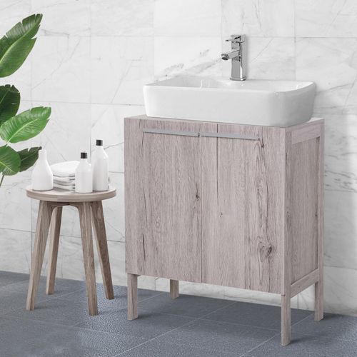 Meuble Salle De Bains Bath Aspect Bois Gris