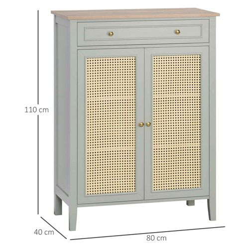 Meuble à Chaussures Mandura Rotin Et Verre D'eau