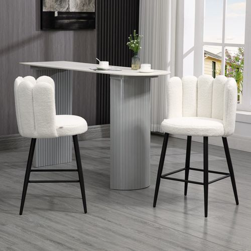 Lot De 2 Tabourets De Bar Penelope Noir Et Blanc