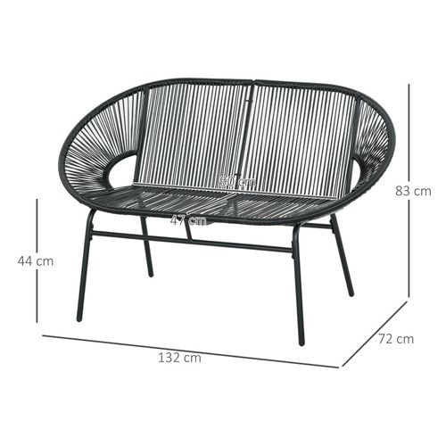 Banc De Jardin Filaire Copacabana Noir