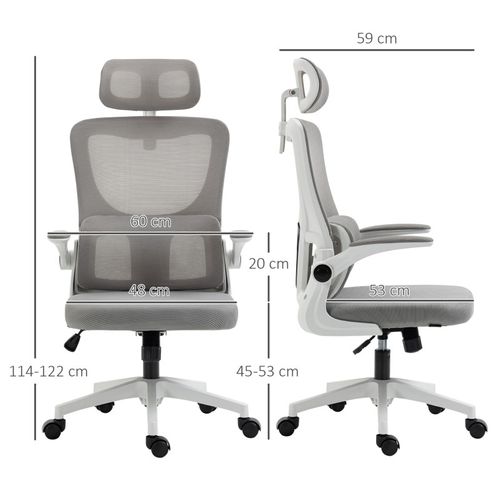 Fauteuil De Bureau Ergonomique Clark Gris Et Blanc