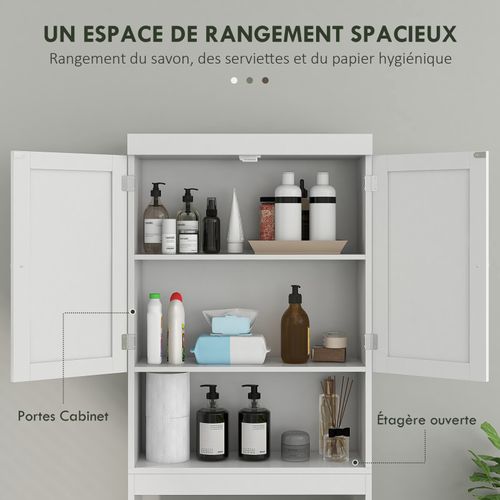 Meuble Wc Avec Rangement Supérieur Fabrice Blanc