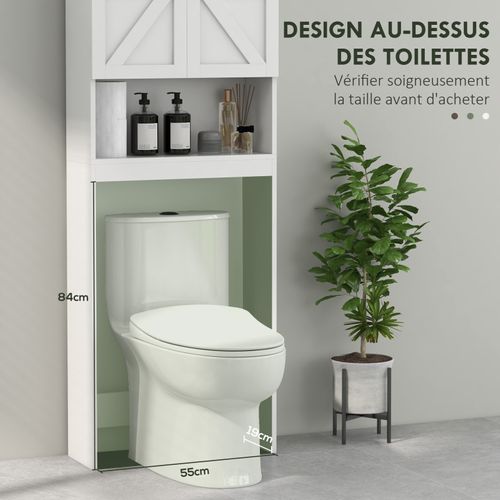 Meuble Wc Avec Rangement Supérieur Fabrice Blanc