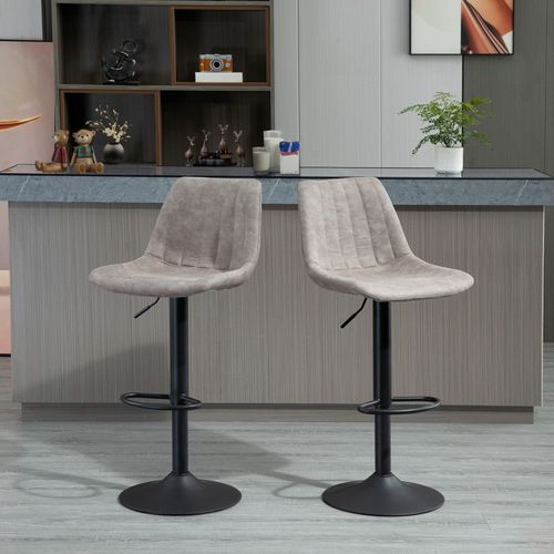 Lot De 2 Tabourets De Bar Vintage Todd Gris Et Noir