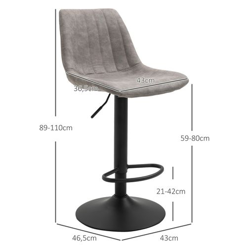 Lot De 2 Tabourets De Bar Vintage Todd Gris Et Noir