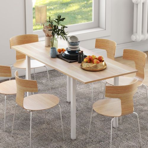 Table à Manger Extensible 6 Personnes Cassandre Bois Clair