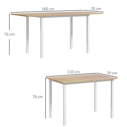 Table à Manger Extensible 6 Personnes Cassandre Bois Clair