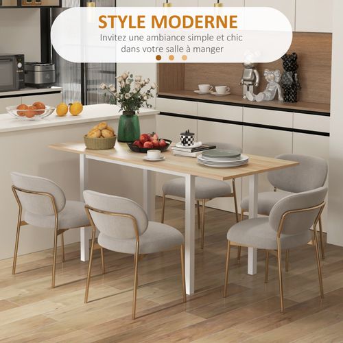 Table à Manger Extensible 6 Personnes Cassandre Bois Clair