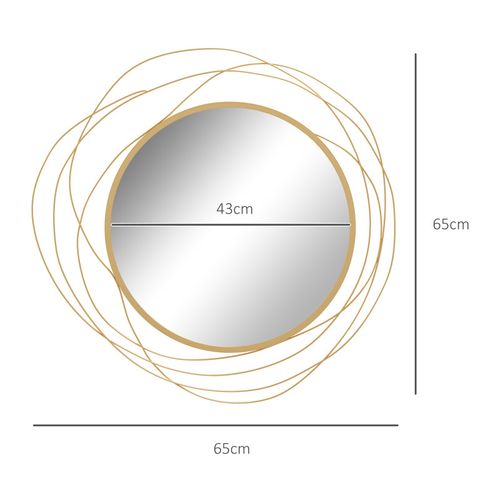Miroir Rond Design Athena Doré