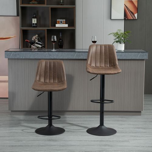 Lot De 2 Tabourets De Bar Prost Marron Et Noir