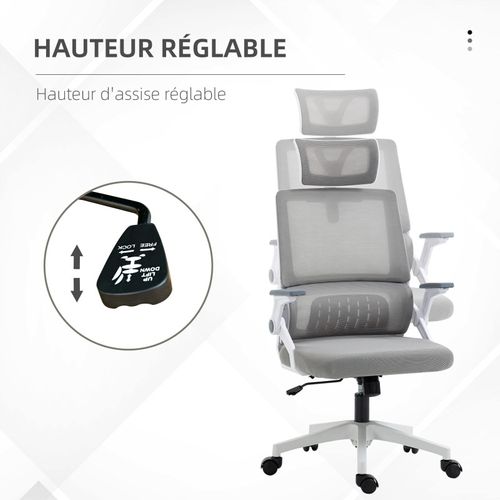 Chaise De Bureau Ergonomique Tess Grise