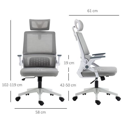 Chaise De Bureau Ergonomique Tess Grise