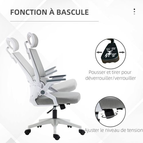 Chaise De Bureau Ergonomique Tess Grise
