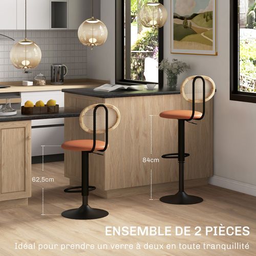 Lot De 2 Chaises De Bar Jane Marrons Et Noires