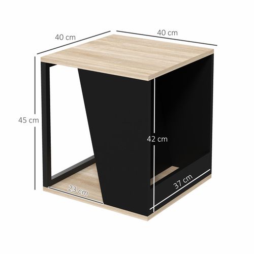 Lot De 2 Tables Liam Aspect Bois Et Noires