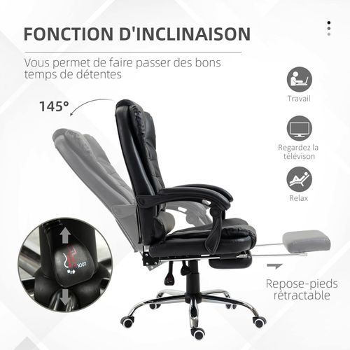 Fauteuil De Bureau Avec Repose-pieds Ender Noir