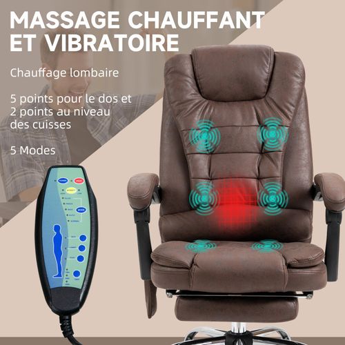 Fauteuil De Bureau Massant Bixente Marron