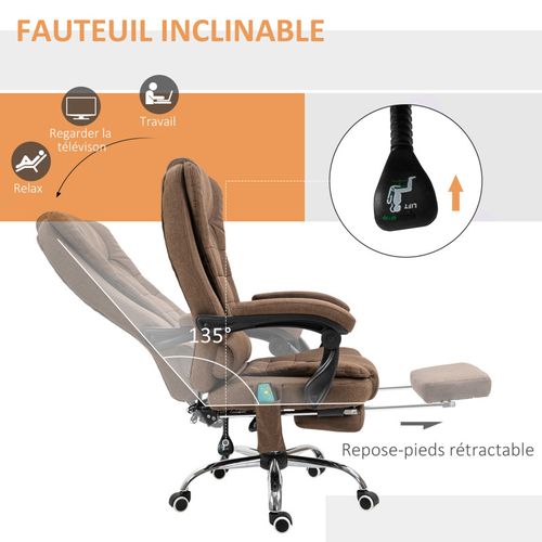 Fauteuil De Bureau Massant Vincenzo Marron