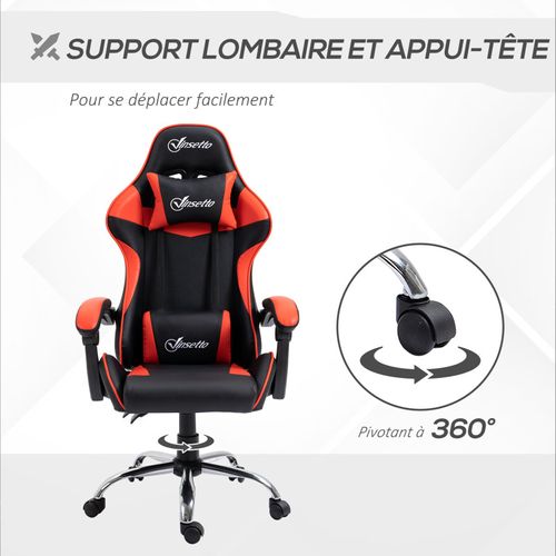 Fauteuil De Bureau Gamer Kayzen Rouge Et Noir