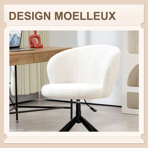 Chaise De Bureau Lana Blanc Crème