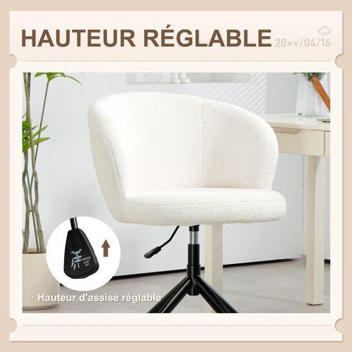 Chaise De Bureau Lana Blanc Crème