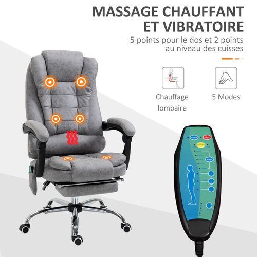 Fauteuil De Bureau Chauffant Massant Enyo Gris