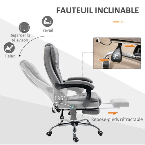 Fauteuil De Bureau Chauffant Massant Enyo Gris