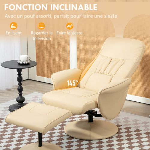 Fauteuil Relax Design Contemporain Simoa Beige
