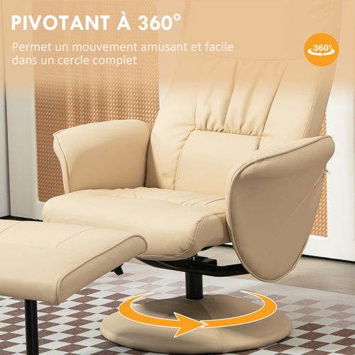 Fauteuil Relax Design Contemporain Simoa Beige