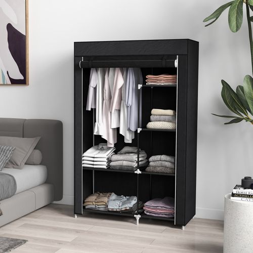 Armoire Penderie Multi-rangement Doria Noire