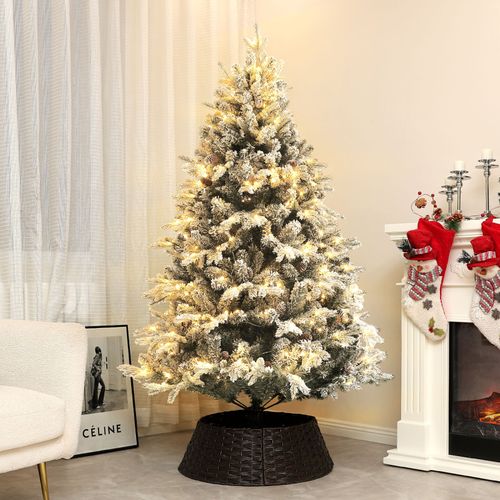 Sapin De Noël Artificiel à LED Dorine Vert Et Blanc 180 Cm