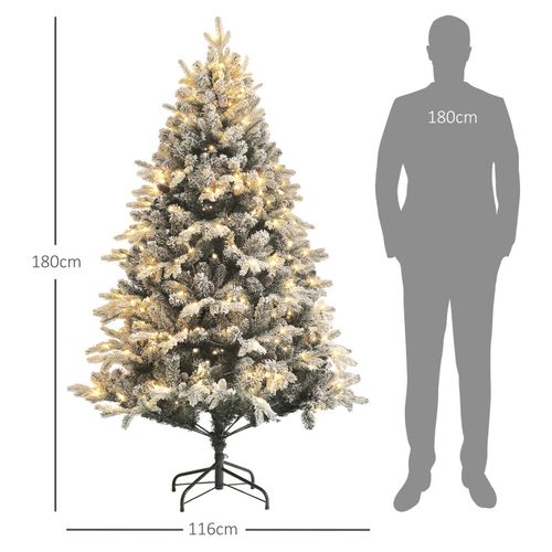 Sapin De Noël Artificiel à LED Dorine Vert Et Blanc 180 Cm