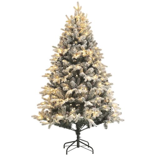 Sapin De Noël Artificiel à LED Dorine Vert Et Blanc 180 Cm
