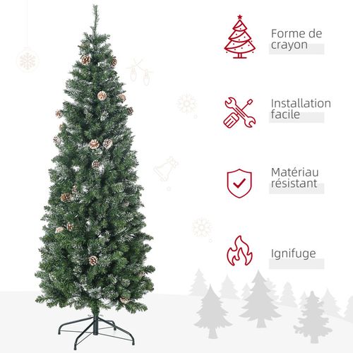 Sapin De Noël Artificiel Enneigé Marnie Vert Et Blanc 180 Cm