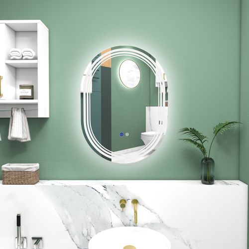 Miroir Ovale Lumineux Tony 70 X 50 Cm
