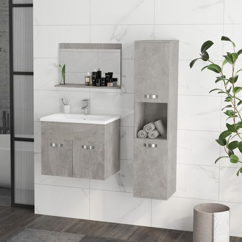 Ensemble Meuble Sous-vasque Ninon Aspect Béton Ciré